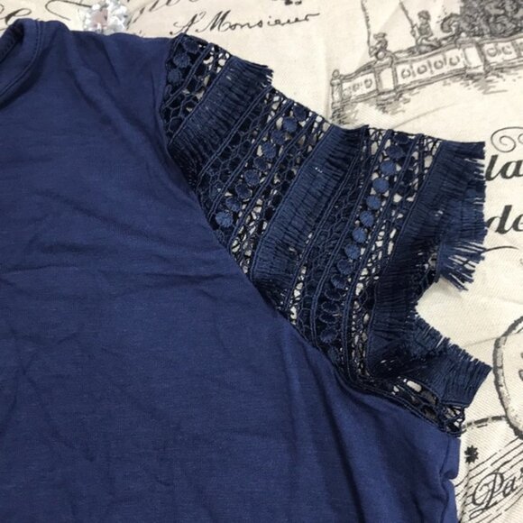 Inc Lace-Sleeve Tie-Front Top - Picture 3 of 5